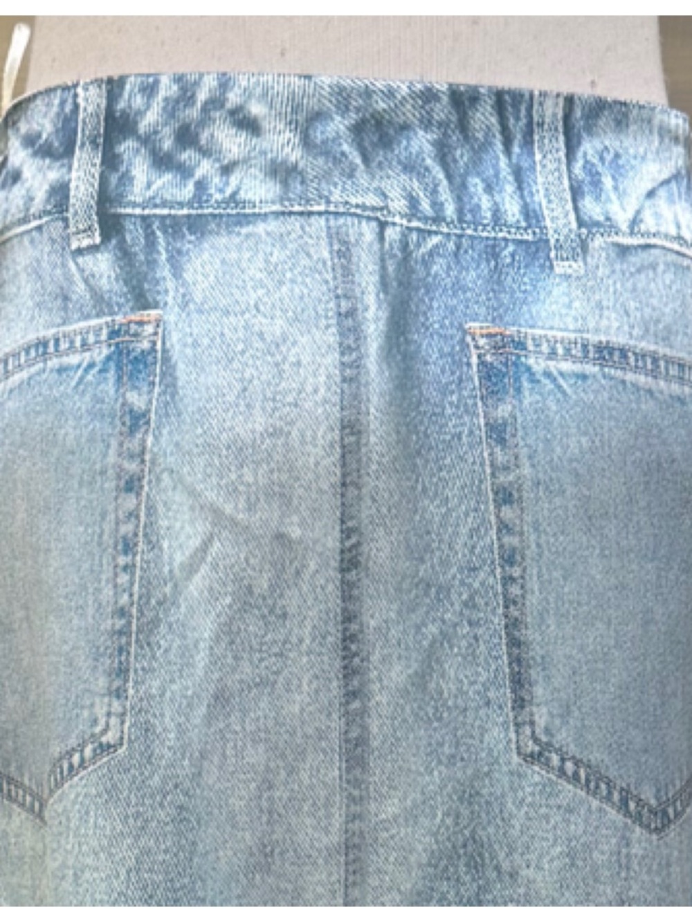 Zara trompe l'oeil denim silk skirt - printed denim - Picture 5 of 9
